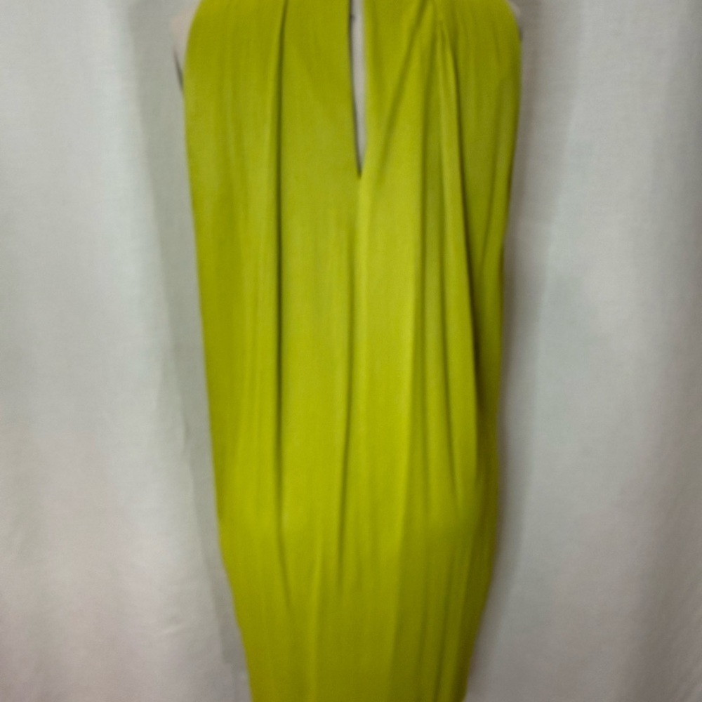 Etcetera Beaded Halter Dress Lime Green Keyhole Midi Size 6 - Picture 3 of 7